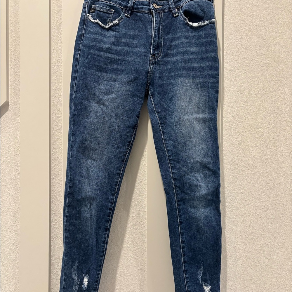 KanCan Dark Blue Distressed Skinny Jeans Size 28